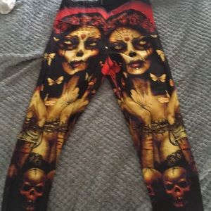Cool goth sugar skull leggings